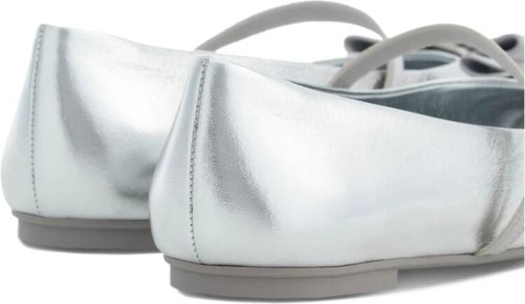 Ferragamo Zilveren leren veterschoenen