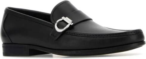 Ferragamo Zwarte Leren Caspian Loafers