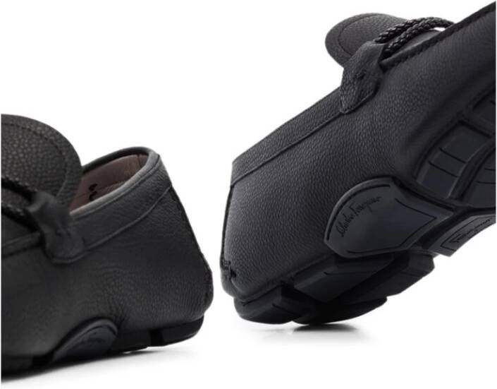 Ferragamo Zwarte Leren Instapschoenen