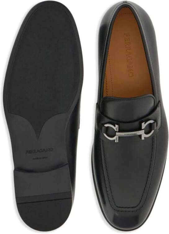 Ferragamo Zwarte leren kalfshoge laarzen
