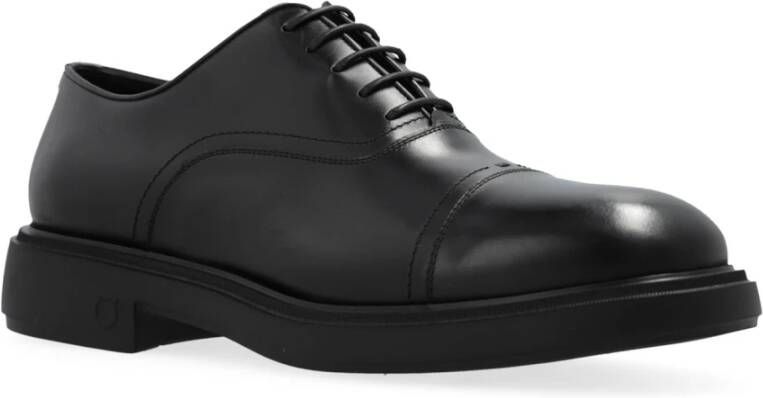 Ferragamo Zwarte Leren Loafer Schoenen