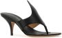 Ferragamo Zwarte leren teenslippermuiltjes met hak van 7 cm - Thumbnail 2