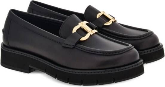 Ferragamo Zwarte Loafer Schoenen Elegante Stijl
