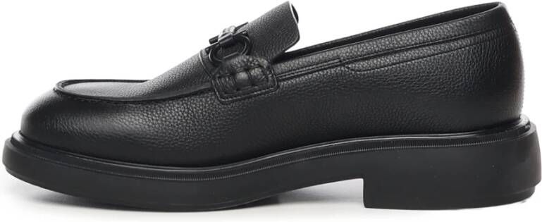 Ferragamo Zwarte Mocassin Platte Schoenen