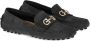 Ferragamo Zwarte platte leren loafers - Thumbnail 2