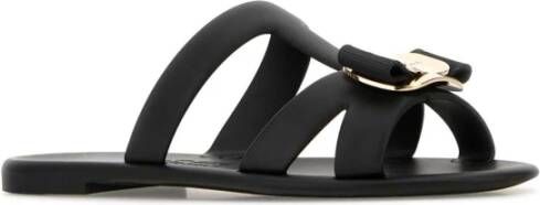 Ferragamo Zwarte Rubberen Lilou Slippers