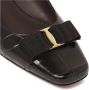Salvatore Ferragamo Zwarte Slingback Schoenen met Strikdetails Brown Dames - Thumbnail 9