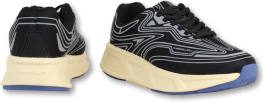 Fessura Lichtgewicht Zwarte Sneaker met Witte Details Black Dames