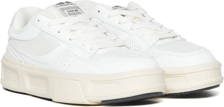 Fessura Witte leren en stoffen sneakers White Dames