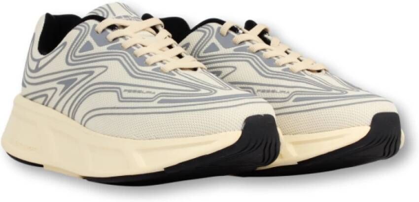 Fessura Witte Zilveren Sneaker Lichtgewicht Comfort Beige Dames