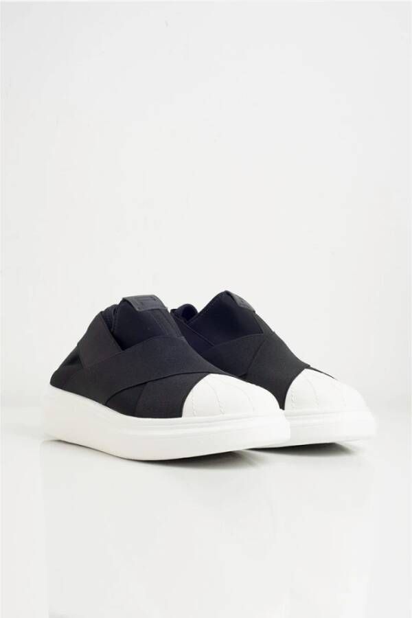 Fessura Zwarte & Witte Elastische Sneaker Edge X Black Dames