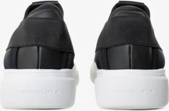 Fessura Zwarte Stoffen Sneakers Elastische Banden Suède Details