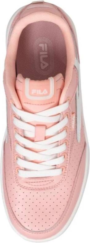 Fila Dames Leren Ronde Neus Sneakers Pink Dames