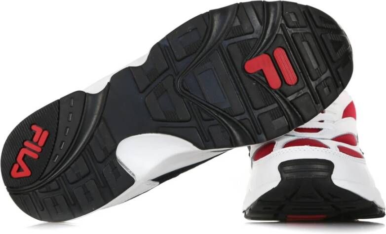 Fila Lage Herenschoen in Wit Marine Rood