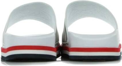 Fila Witte Gestreepte Dames Sleehak Slippers White Dames