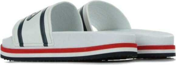 Fila Witte Gestreepte Dames Sleehak Slippers White Dames
