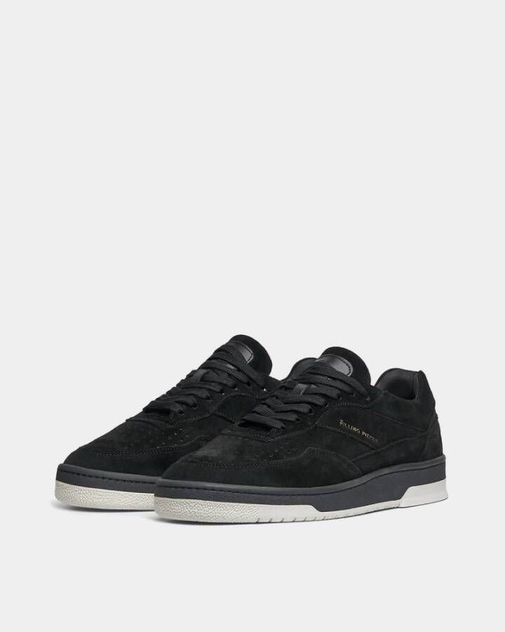 Filling Pieces Ace Suede Jet Black Zwart Heren