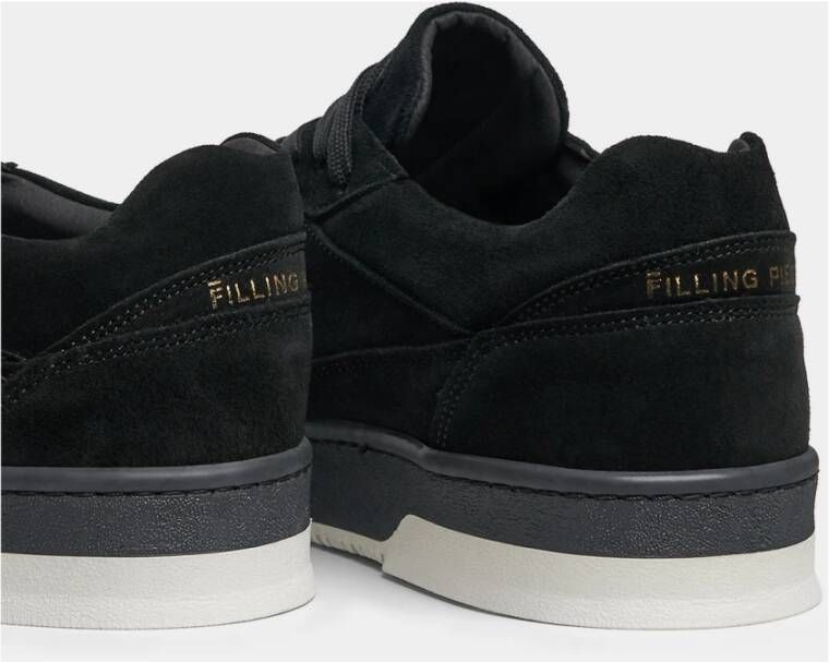 Filling Pieces Ace Suede Jet Black Zwart Heren