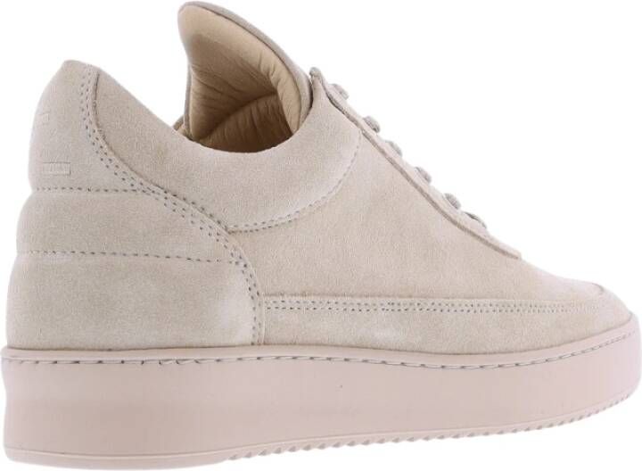 Filling Pieces Beige Suede Low Top Sneaker Beige Heren
