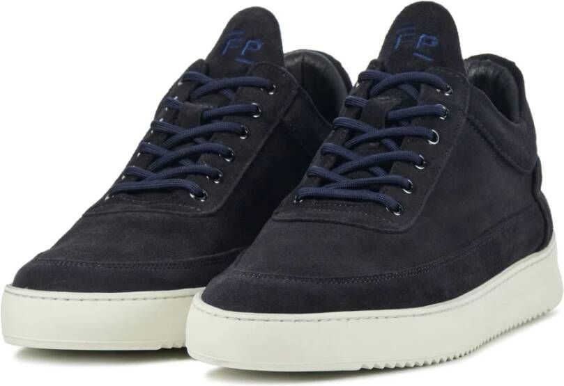 Filling Pieces Blauwe Suède Sneakers Blue Heren