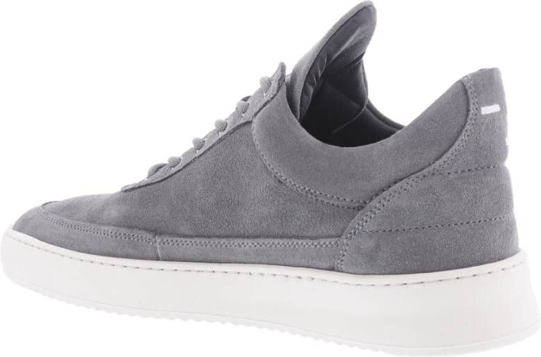 Filling Pieces Grijze Suede Lage Top Sneakers Gray Heren
