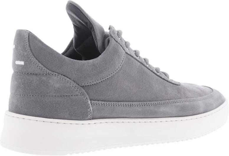 Filling Pieces Grijze Suede Lage Top Sneakers Gray Heren