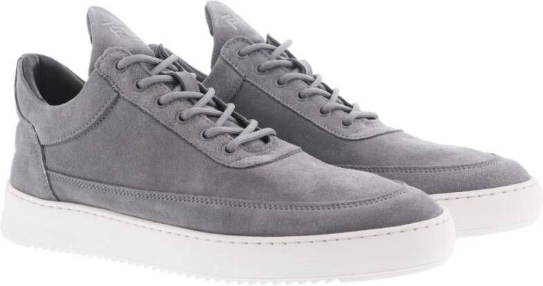 Filling Pieces Grijze Suede Lage Top Sneakers Gray Heren