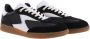Filling Pieces Zwarte leren sneakers Ronde neus Wit logo Black - Thumbnail 5