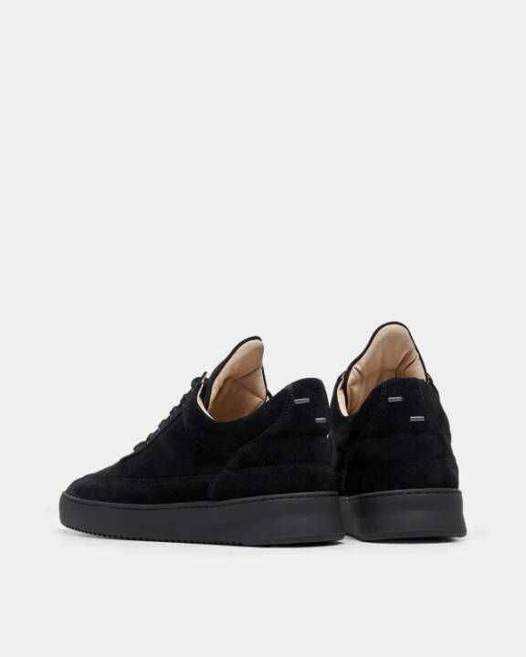 Filling Pieces Lage Top Suède All Black Sneakers Black Heren