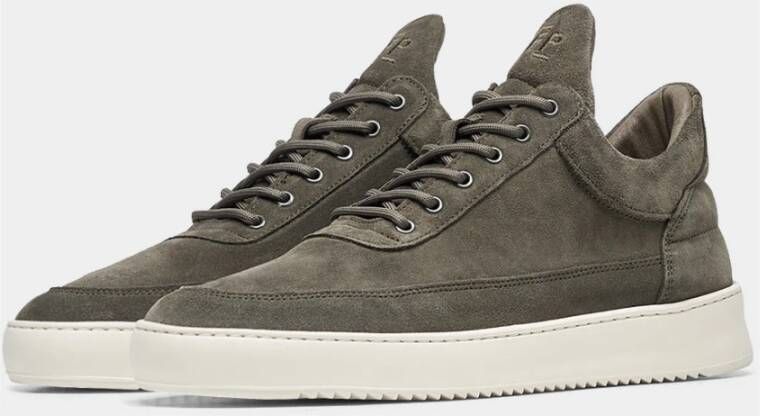 Filling Pieces Low Top Organic Suede Green Groen Heren