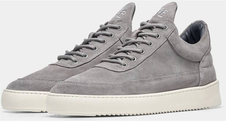 Filling Pieces Low Top Organic Suede Grey Grijs Heren