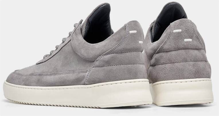 Filling Pieces Low Top Organic Suede Grey Grijs Heren