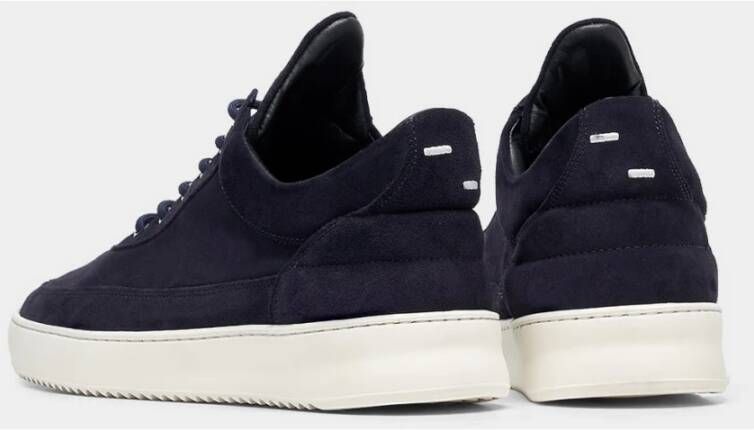 Filling Pieces Low Top Organic Suede Navy Blauw Heren