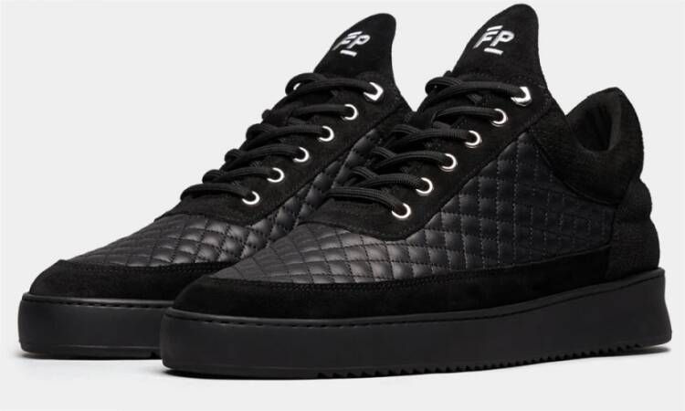 Filling Pieces Low Top Quilted Black Zwart Heren