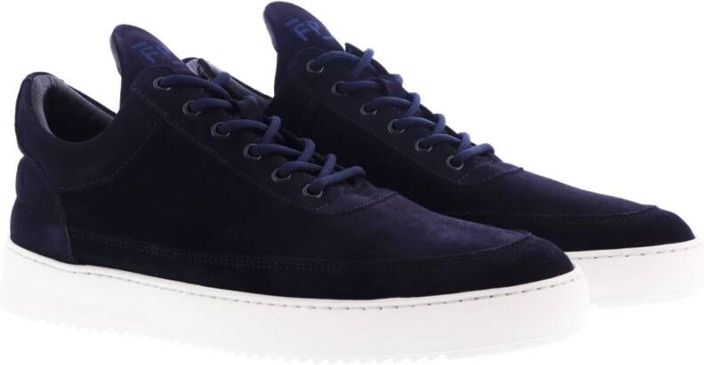 Filling Pieces Low Top Suede Blauw Heren