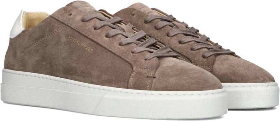 Filling Pieces Taupe Suede Tiebreak Lage Sneakers