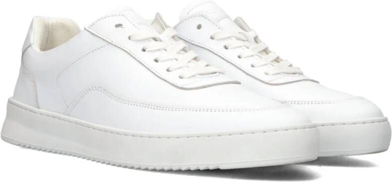 Filling Pieces Witte Leren Lage Sneakers