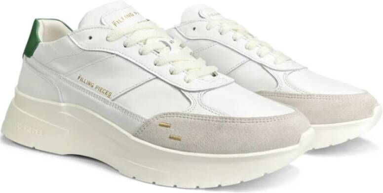 Filling Pieces Witte Leren Suède Sneakers White Heren