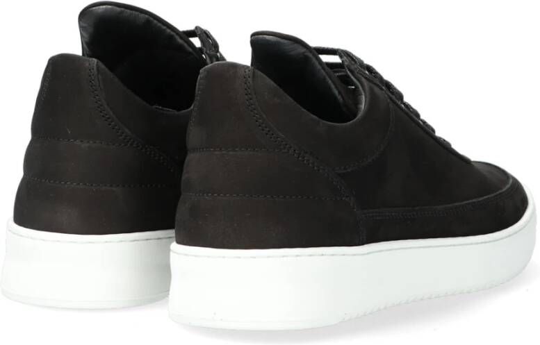 Filling Pieces Zwarte Suède Lage Top Sneakers Black Heren