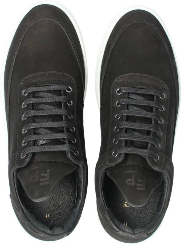 Filling Pieces Zwarte Suède Lage Top Sneakers Black Heren