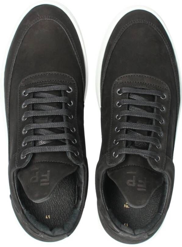 Filling Pieces Zwarte Suède Lage Top Sneakers Black Heren