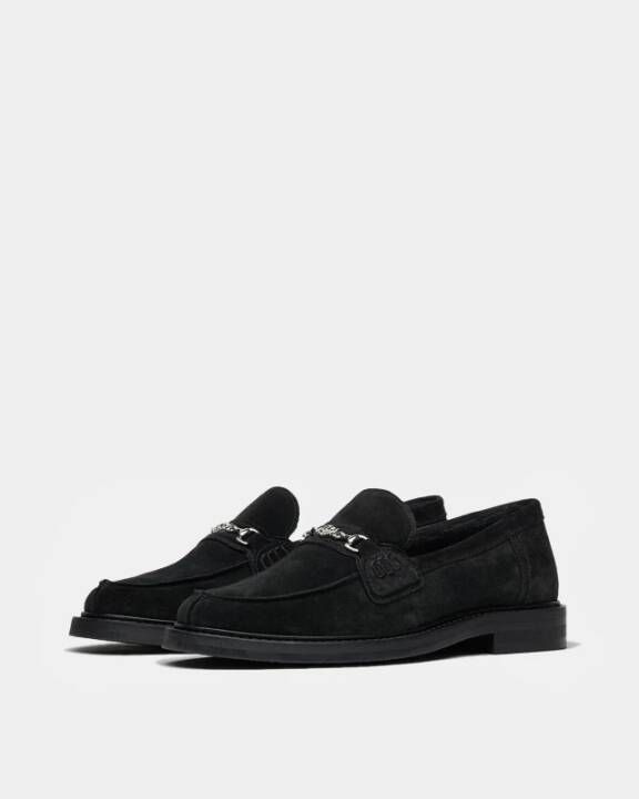 Filling Pieces Zwarte Suède Loafer Schoenen Black Heren