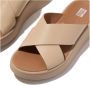 Fitflop F-Mode Leather Flatform Cross Slides Slippers - Thumbnail 2