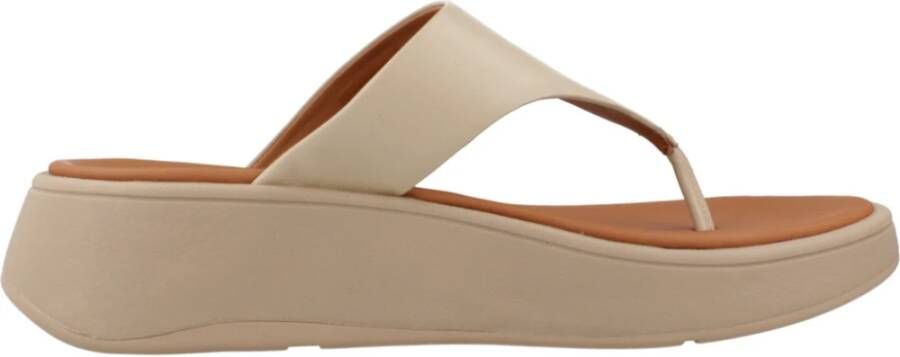 FitFlop Leren Flatform Flip Flops Brown Dames
