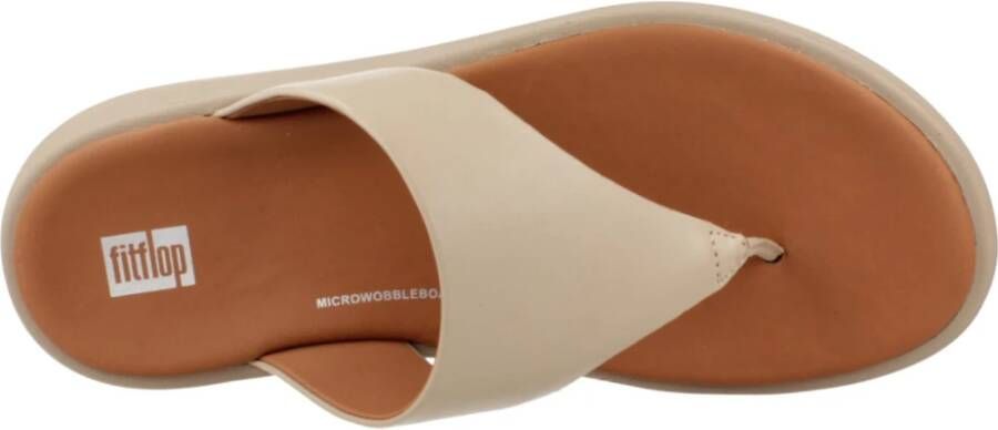 FitFlop Leren Flatform Flip Flops Brown Dames