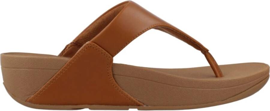 FitFlop Leren Teenslippers Brown Dames