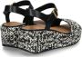 Fitflop Zwarte sleehak sandaal met leer en synthetisch geweven raffia - Thumbnail 2