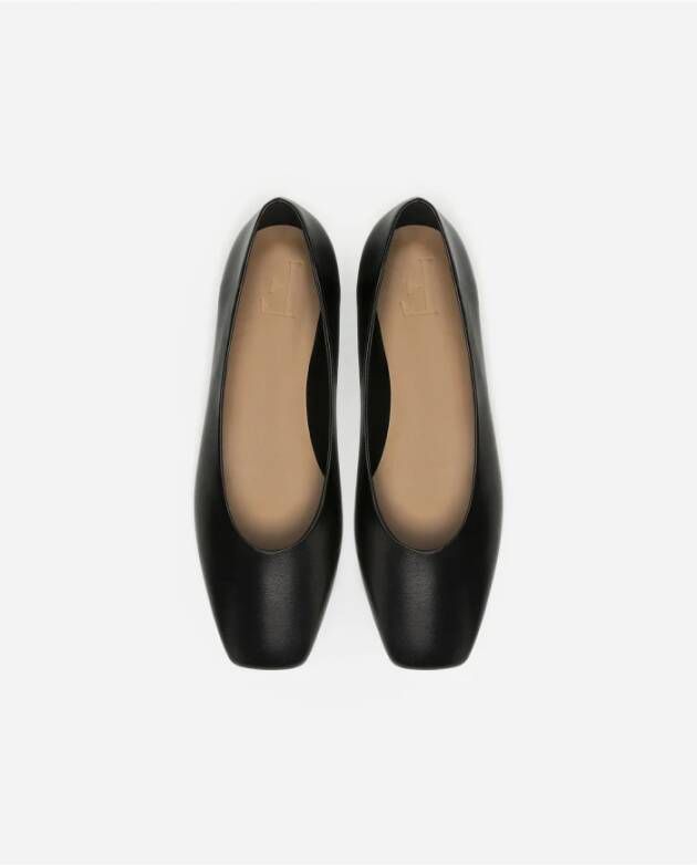 Flattered Square Toe Ballet Flats Black Dames