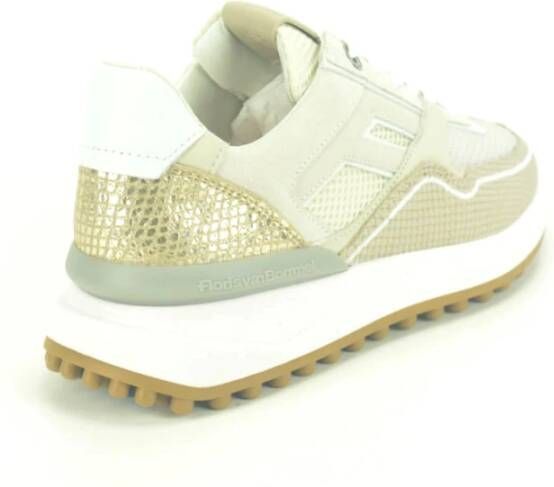 Floris van Bommel Beige Combi Runner Stijlvolle Sneakers Beige Dames