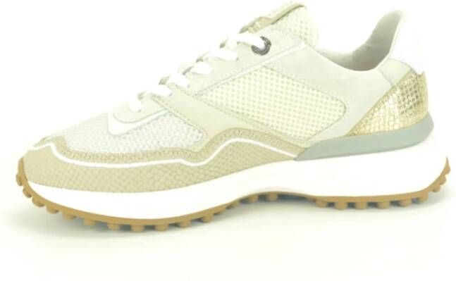 Floris van Bommel Beige Combi Runner Stijlvolle Sneakers Beige Dames